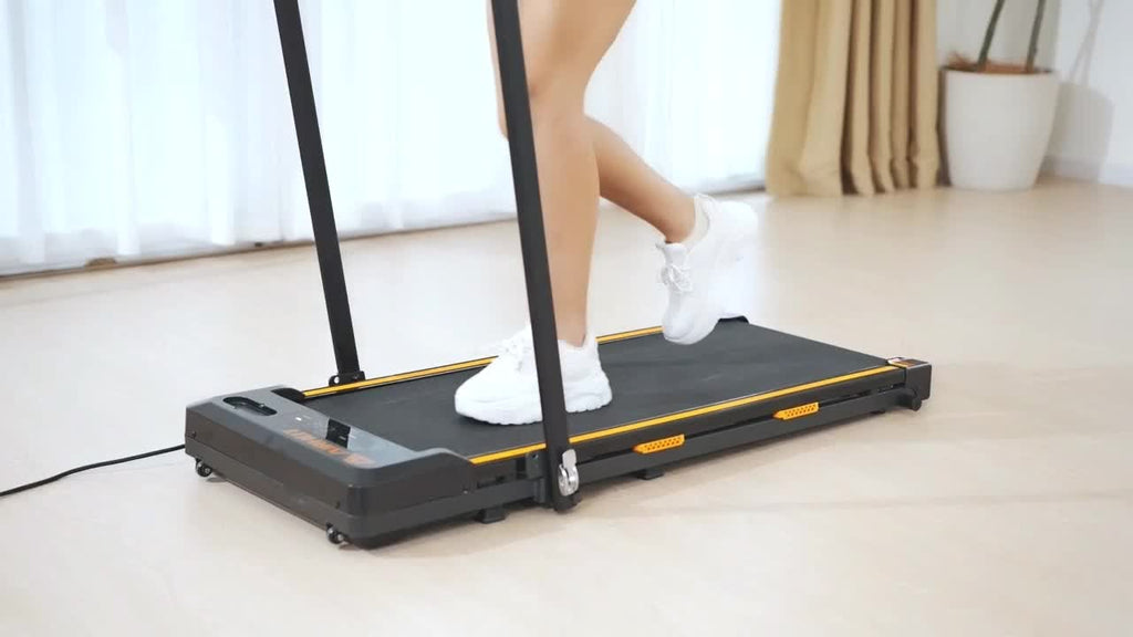 KERDOM 4 in 1 Climbing Treadmill Featuring a Handrail And Handlebar, a Quiet Running Pad with a 6% Incline Suitable for Home Gym Workouts, Equipped with an LED Display And Phone Holder, a Portable Folding Walking Pad That Saves Space for Office Use