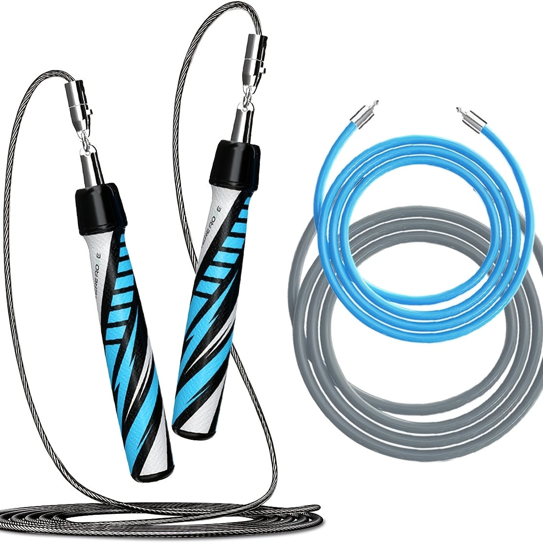 Hererope Weighted Jump Rope System with Interchangeable Weights (1\u002F6lb, 1\u002F4lb, 1\u002F2lb) - Precision Ball-Bearing Suitable for Fitness, Speed Training, Endurance & Total Body Workout - Anti-Slip Grip Jump Ropes for Gym, Men & Women