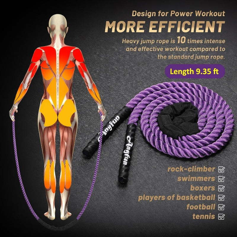 1 Weighted Jump Rope for Women | Non-woven Material, Mixed Color, Ideal for Strength Training, Weight Loss, Total Body Workout, Home Gym Use