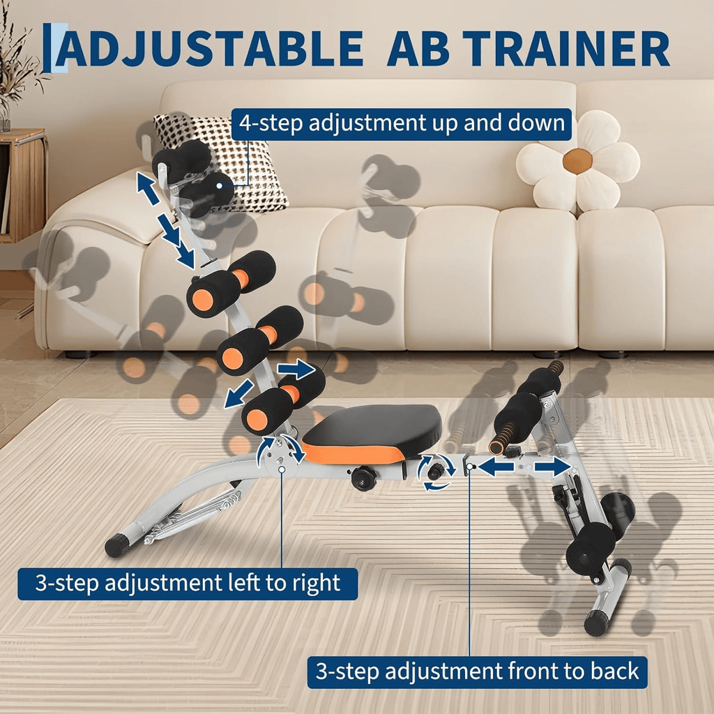 Adjustable Ab Machine, Home Gym Ab Trainer Bench, Multi-Functional Abdominal Trainer, Sit Up Bench, Core Workout Equipment, Exercise Chair for Stomach Exercise And Strength Training, Full Body Workout