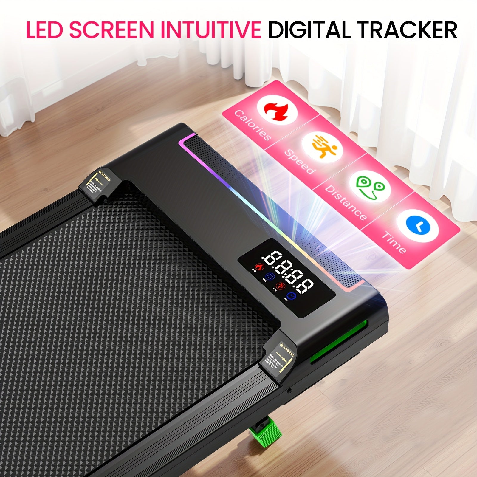 Compact And Portable Walking Treadmill Designed for Home Use, Featuring a 2.5HP Brushless Motor, Silent Operation, a 6% Incline, And a Weight Capacity of 330 Lbs, Without Battery