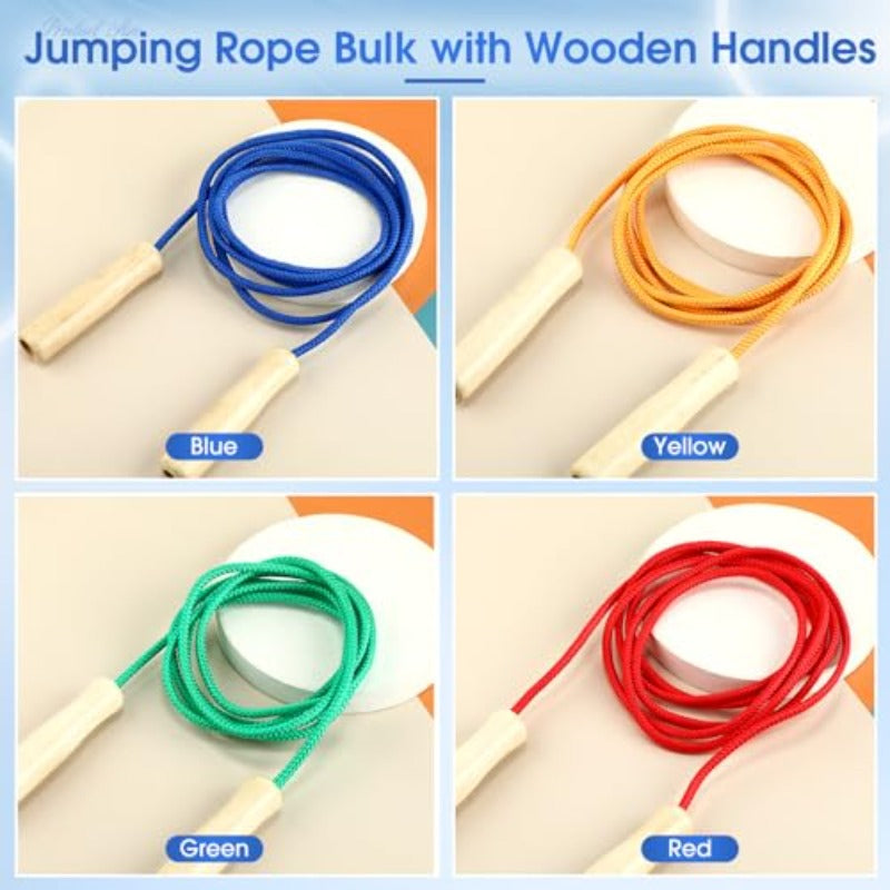 8. 53ft Jump Ropes for Adults Adjustable Skipping Rope with Wooden Handle for Multiplayer Double Dutch Jump Rope Exercise Outdoor Fun School Sport Game Gift