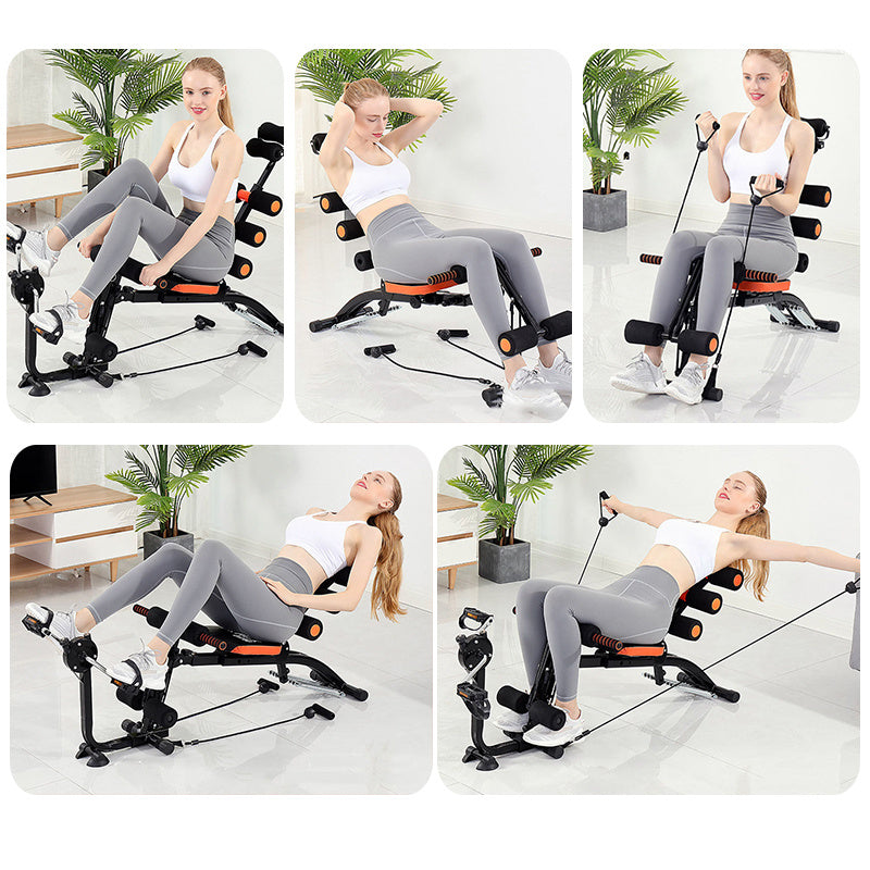 Multi-functional Segmental Fitness, Adjustable Headrest, Exercise Equipment, Abdominal Exercise Adjustable Sit-up, Sit up Exercise Equipment, Home Exercise, Abdominal Trainer, Recliner Exercise Chair, Pedal, Pull Rope