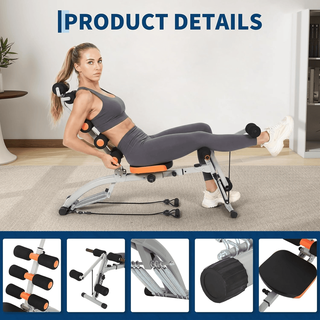 Adjustable Ab Machine, Home Gym Ab Trainer Bench, Multi-Functional Abdominal Trainer, Sit Up Bench, Core Workout Equipment, Exercise Chair for Stomach Exercise And Strength Training, Full Body Workout