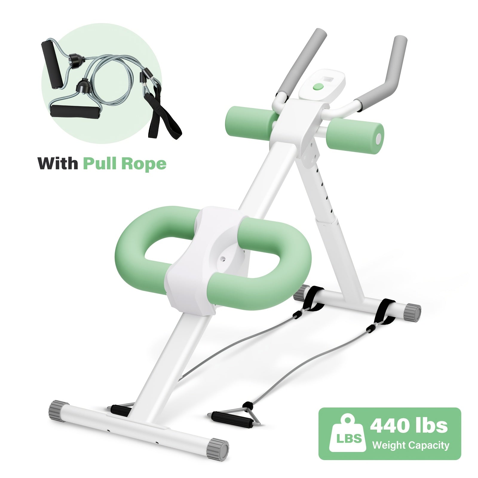 Ab Workout Machine, Folding Abdominal Crunch Machine for Home Gym, Abdominal Trainer for Men And Women, with A Pair Of Resistance Bands, Ideal for Beginners' Waist Training