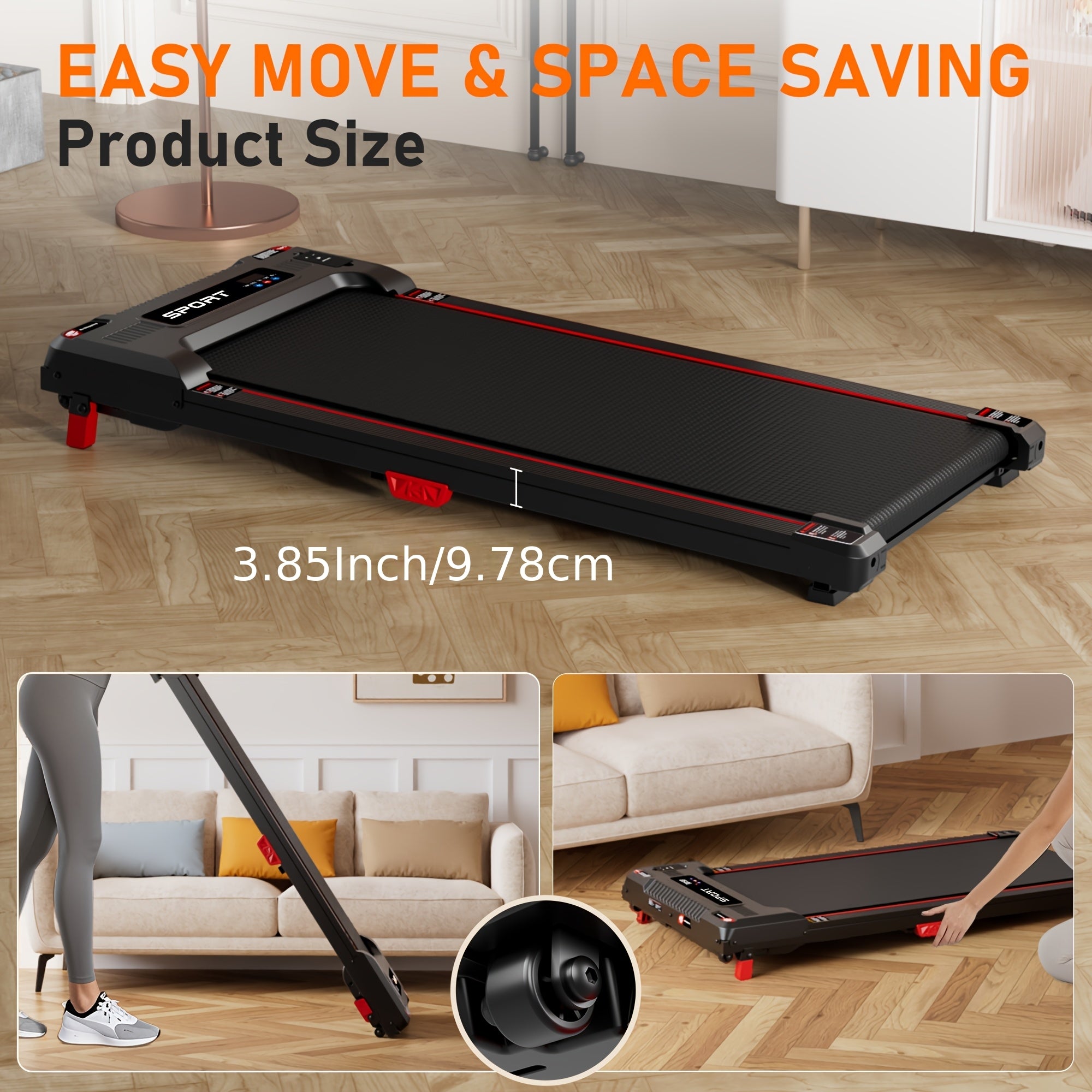 Upgraded Version With Vibration Mode Under Desk Treadmill Walking Pad, 2.5HP 2-in-1 Jogging Foldable Portable Treadmill, 330LBS Capacity, Quiet Office\u002FHome Use, Without Battery