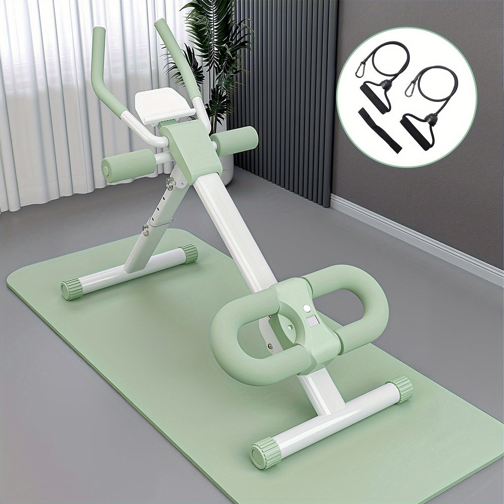 Ab Workout Machine, Folding Abdominal Crunch Machine for Home Gym, Abdominal Trainer for Men And Women, with A Pair Of Resistance Bands, Ideal for Beginners' Waist Training