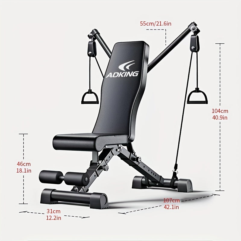 13 Kinds of Use, Dumbbell Press Home Fitness Chair, Sit-Up Auxiliary Equipment, Male Barbell Bird Folding Multi-Functional, Healthy Belly Reduction\u002FDumbbell Lifting\u002FStrong Muscle, Suitable Home Gym Portable Training Equipment