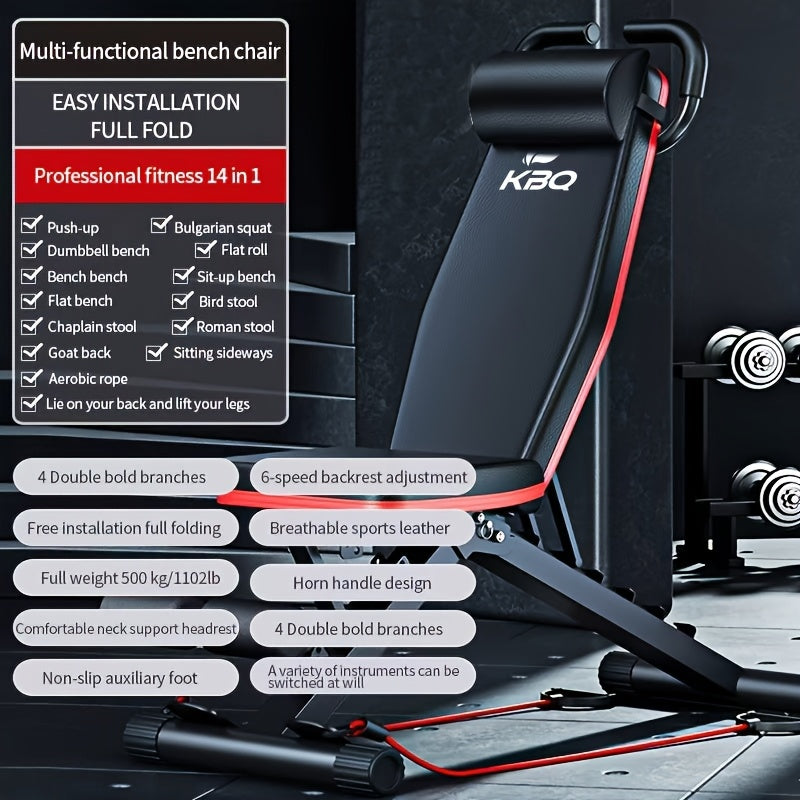 Multi-Functional Dumbbell for Shoulder, Chest, and Abdominal Workouts, Professional Home and Commercial Fitness Bench, Sit-Up Training Chair with 500 lb Weight Capacity!