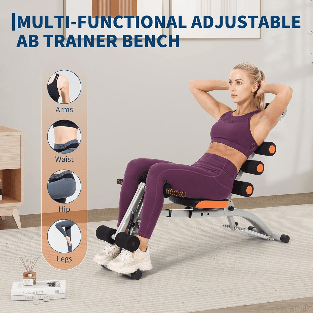 Adjustable Ab Machine, Home Gym Ab Trainer Bench, Multi-Functional Abdominal Trainer, Sit Up Bench, Core Workout Equipment, Exercise Chair for Stomach Exercise And Strength Training, Full Body Workout