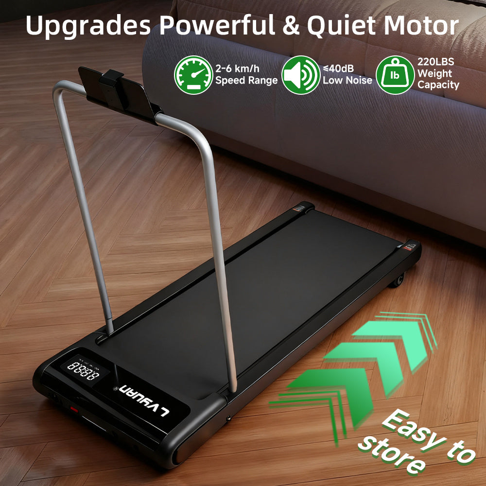 Treadmill with Incline, Small Treadmills for Home,Portable Electric Treadmill with Handles, Lightweight Walking Pad, Compact Running Treadmills, Walking Pad with Handle, 300LBS Capacity