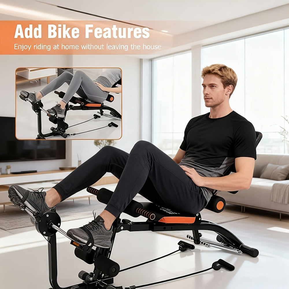 Multi-functional Segmental Fitness, Adjustable Headrest, Exercise Equipment, Abdominal Exercise Adjustable Sit-up, Sit up Exercise Equipment, Home Exercise, Abdominal Trainer, Recliner Exercise Chair, Pedal, Pull Rope