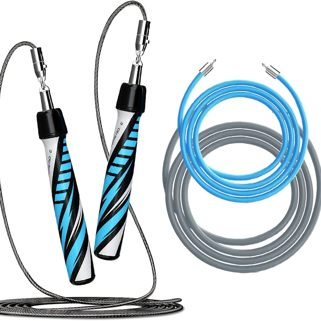 Hererope Weighted Jump Rope System with Interchangeable Weights (1\u002F6lb, 1\u002F4lb, 1\u002F2lb) - Precision Ball-Bearing Suitable for Fitness, Speed Training, Endurance & Total Body Workout - Anti-Slip Grip Jump Ropes for Gym, Men & Women
