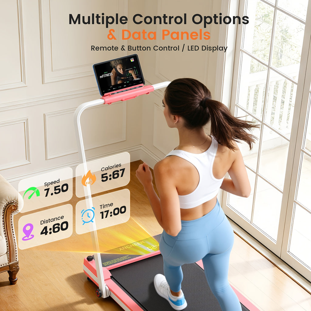 Foldable Walking Pad Treadmill with Foot Massager & Dual-Sided Incline - Motorized Belt Suitable for Home\u002FOffice, Adjustable Speed (0.6-7.5MPH), Handle Bar, Compact for Small Spaces, Plug (No Required)