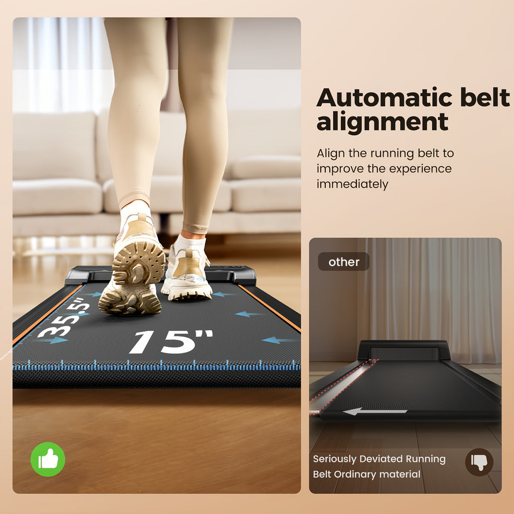 Portable Under Desk Walking Pad Treadmill, Support 2.5HP Lightweight Home Office Fitness Treadmill, 2-in-1 Walking Pad for Walking And Jogging Quiet, 265Lbs Capacity with Remote Control & LED Display, Stepping, Walking Training, Weight Loss for Women
