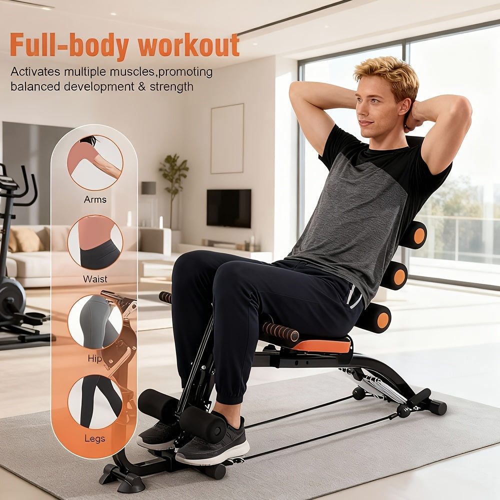 Multi-functional Segmental Fitness, Adjustable Headrest, Exercise Equipment, Abdominal Exercise Adjustable Sit-up, Sit up Exercise Equipment, Home Exercise, Abdominal Trainer, Recliner Exercise Chair, Pedal, Pull Rope