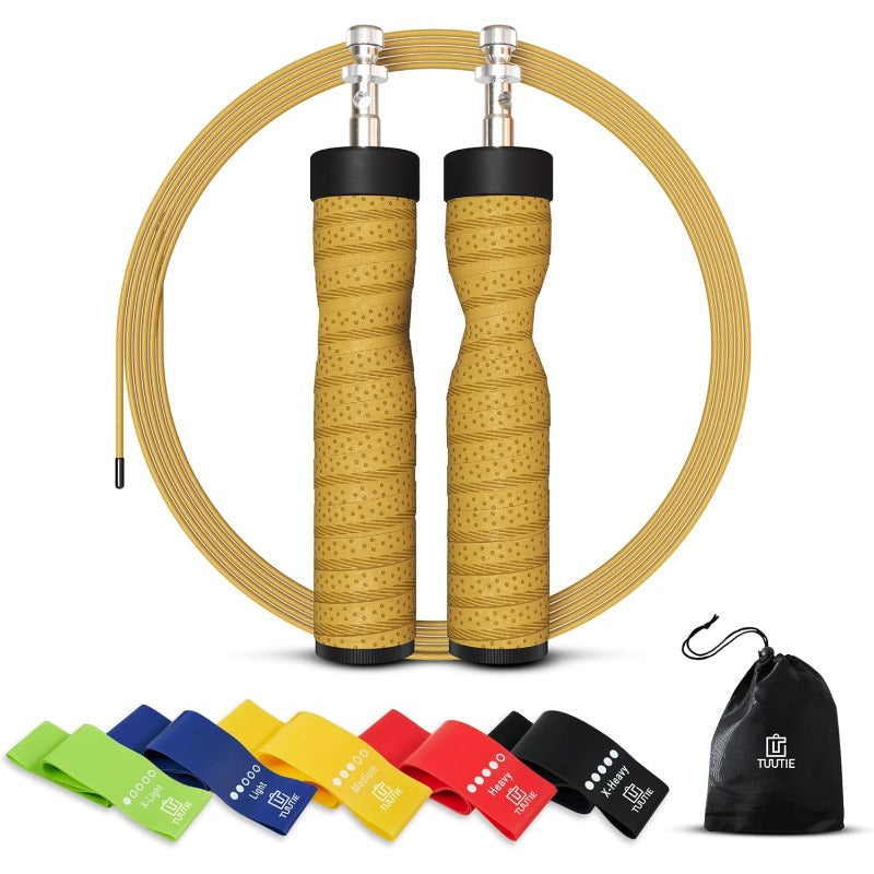 Premium Fitn Jump Rope - Adjustable Speed Rope for Cardio CrossTraining and Weight Loss Durable -Free Cable with Comfortable Handles High-Speed Jump Rope for Fitn - Adjustable -Free Skipping Rope for Fitn Boxing Cardio and Home Workouts. Burning