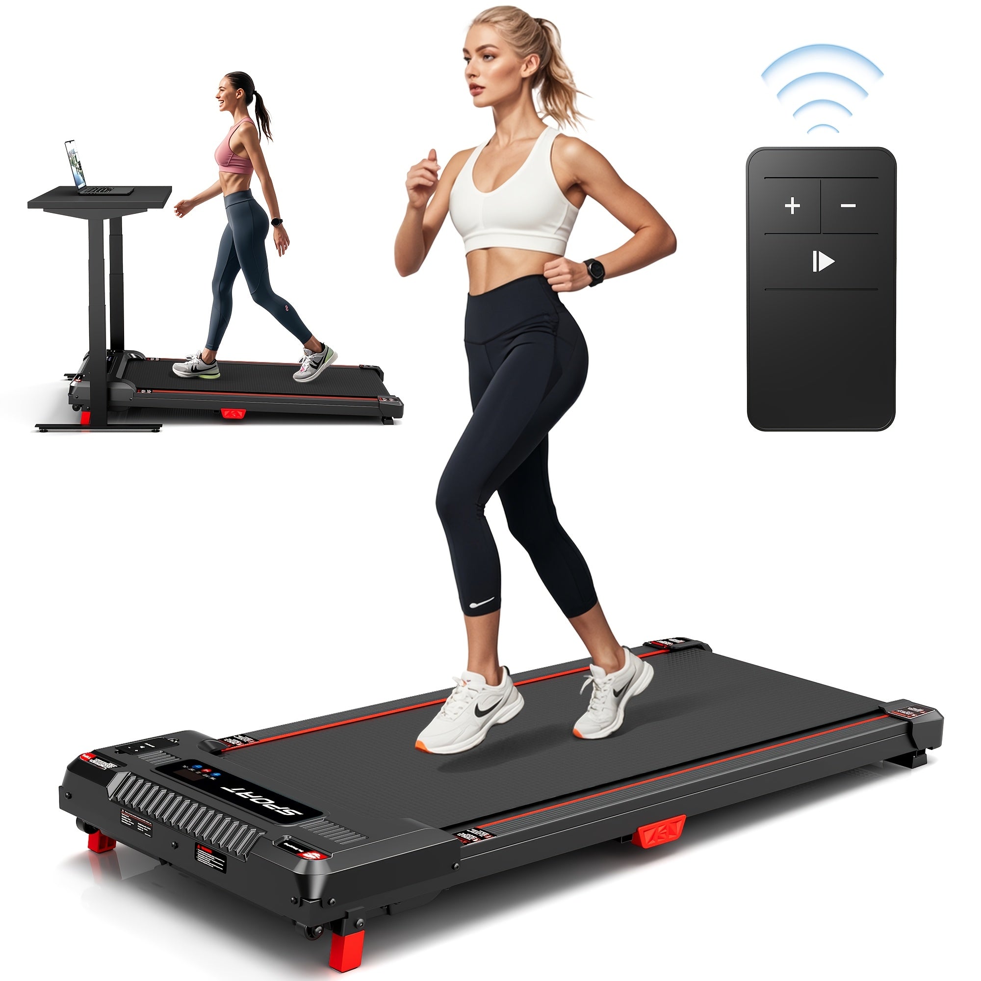 Upgraded Version With Vibration Mode Under Desk Treadmill Walking Pad, 2.5HP 2-in-1 Jogging Foldable Portable Treadmill, 330LBS Capacity, Quiet Office\u002FHome Use, Without Battery
