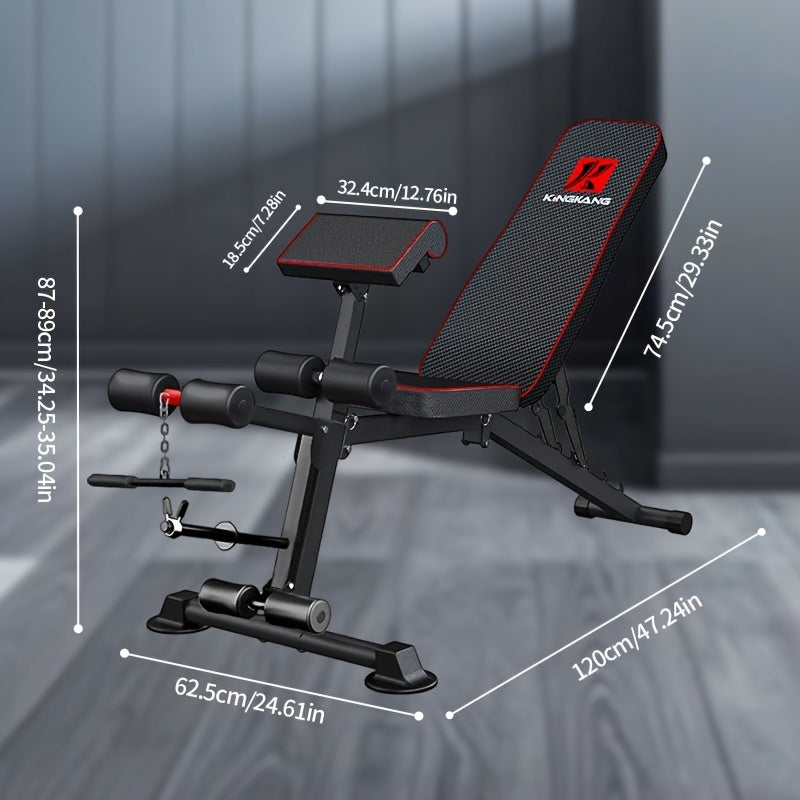 Versatile Dumbbell with Multiple Backrest Settings, Abdominal Press, Adjustable Workout Chair, Sit-Up Support Fitness Gear, Home Strength Training Apparatus for Men, Foldable Press Chair Resembling a Bird Stool