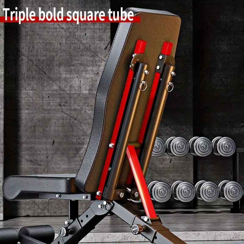 13 Kinds of Use, Dumbbell Press Home Fitness Chair, Sit-Up Auxiliary Equipment, Male Barbell Bird Folding Multi-Functional, Healthy Belly Reduction\u002FDumbbell Lifting\u002FStrong Muscle, Suitable Home Gym Portable Training Equipment