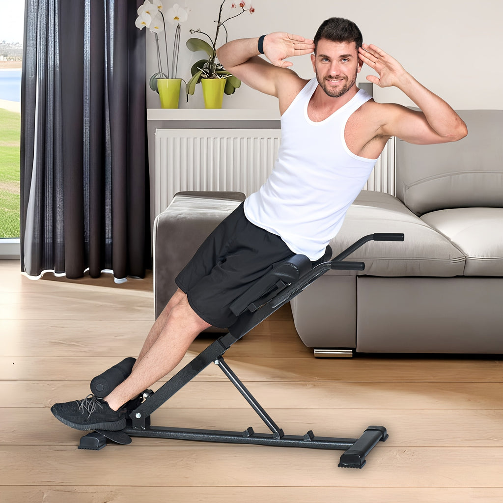 Sogesfurniture Adjustable Roman Chair Back Extension Machine, Hyperextension Bench for Hamstring, Roman Chair Exercise Equipment Back Extension, Foldable Exercise Equipment for Home Gym