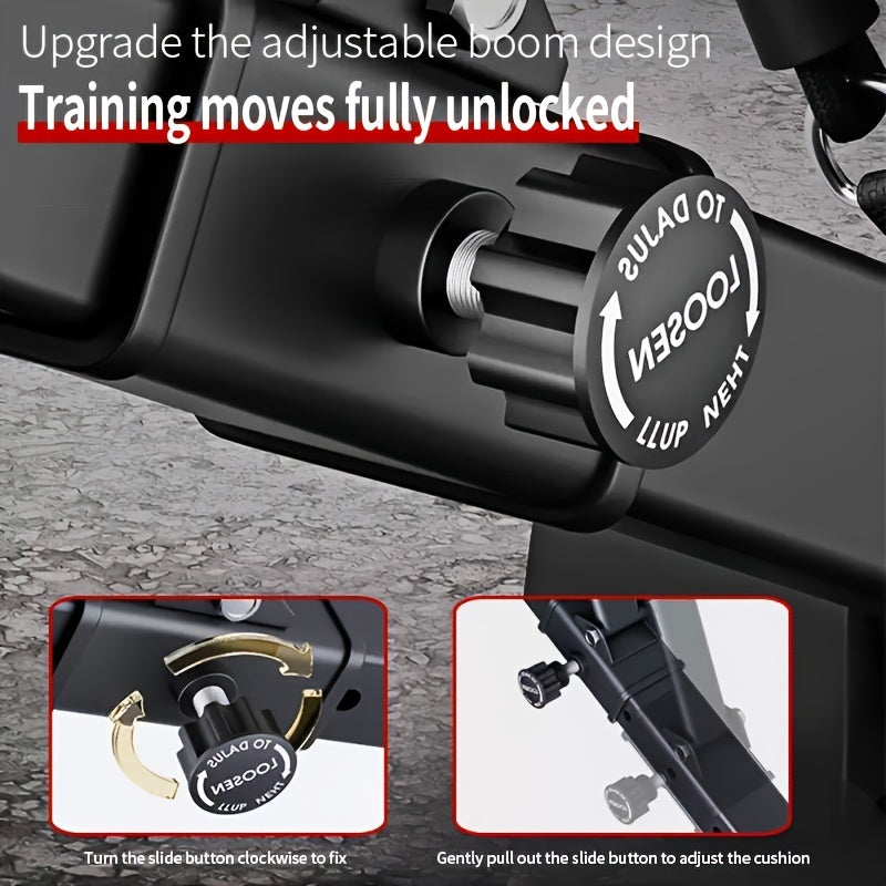 Folding Dumbbell Stool, Multi-function Exercise 13in 1 Home Strength Training Exercise Chair, Bench Press Sit-up AIDS, Men's Barbell Bird Folding Multi-function Stool, Suitable for Home Gym, Adjustable Arm And Tension Rope