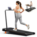 KERDOM 4 in 1 Climbing Treadmill Featuring a Handrail And Handlebar, a Quiet Running Pad with a 6% Incline Suitable for Home Gym Workouts, Equipped with an LED Display And Phone Holder, a Portable Folding Walking Pad That Saves Space for Office Use