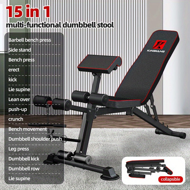Multi-function Dumbbell Stool, Multi-gear Backrest Adjustment, Abs Press, Adjustable Fitness Chair, Sit-up Aid Fitness Equipment, Home Strength Training Equipment Men, Adjustable Press Chair Foldable Bird Stool