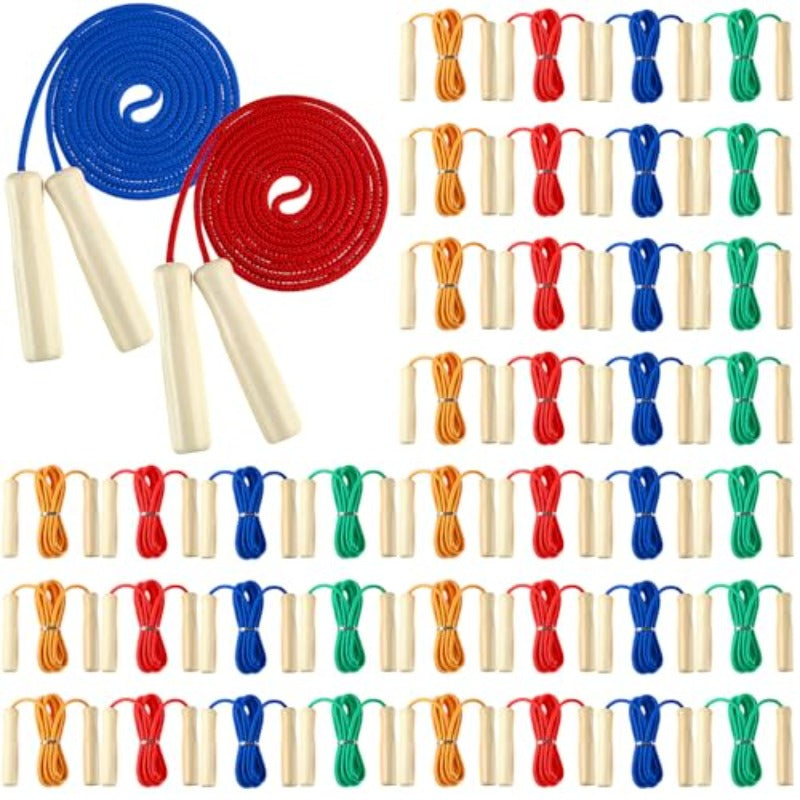 8. 53ft Jump Ropes for Adults Adjustable Skipping Rope with Wooden Handle for Multiplayer Double Dutch Jump Rope Exercise Outdoor Fun School Sport Game Gift