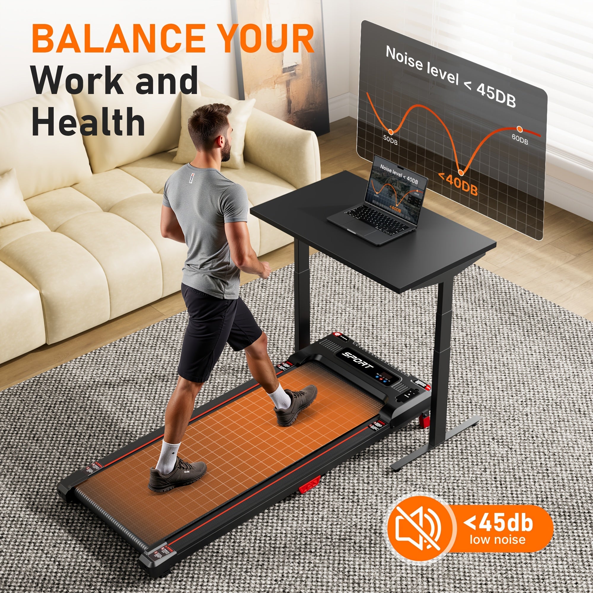 Upgraded Version With Vibration Mode Under Desk Treadmill Walking Pad, 2.5HP 2-in-1 Jogging Foldable Portable Treadmill, 330LBS Capacity, Quiet Office\u002FHome Use, Without Battery