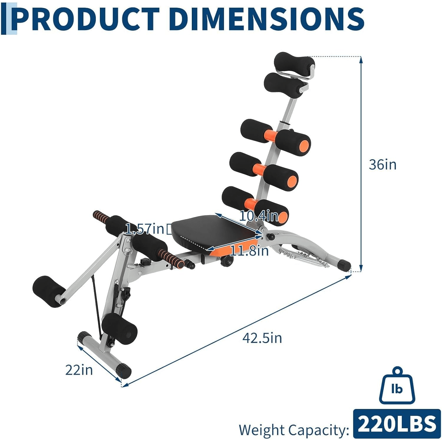 Adjustable Ab Machine, Home Gym Ab Trainer Bench, Multi-Functional Abdominal Trainer, Sit Up Bench, Core Workout Equipment, Exercise Chair for Stomach Exercise And Strength Training, Full Body Workout