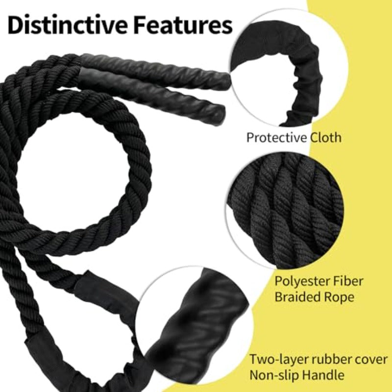 Weighted Jump Rope Designed for Fitness, Featuring a Total Body Muscle Workout with a 4LB Weight. Suitable for Both Men And Women, This 9.2FT Adult Skipping Rope Is Ideal for Gym Training And Home Workouts