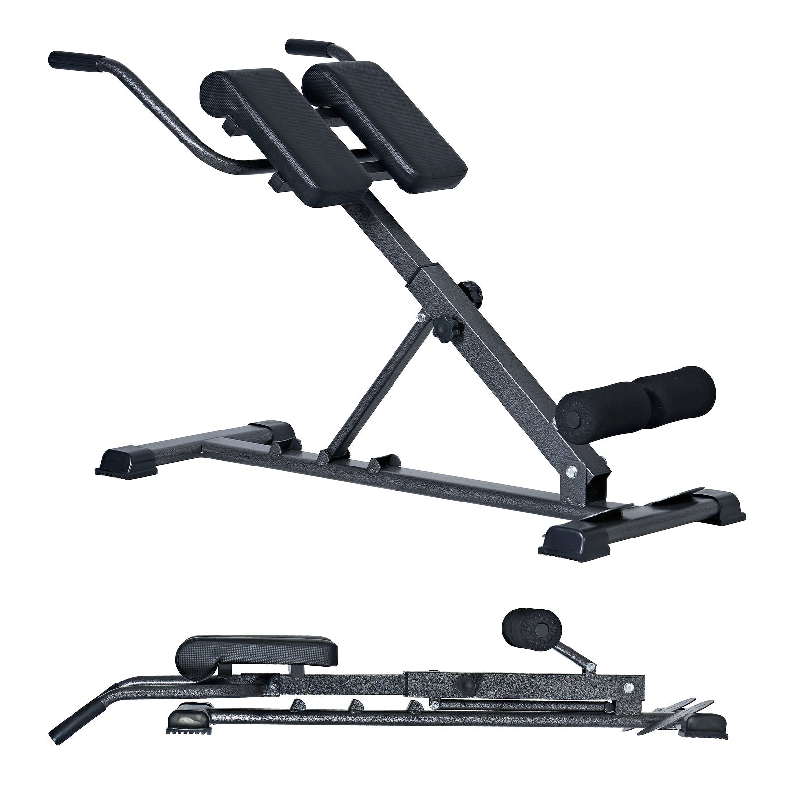 Sogesfurniture Adjustable Roman Chair Back Extension Machine, Hyperextension Bench for Hamstring, Roman Chair Exercise Equipment Back Extension, Foldable Exercise Equipment for Home Gym