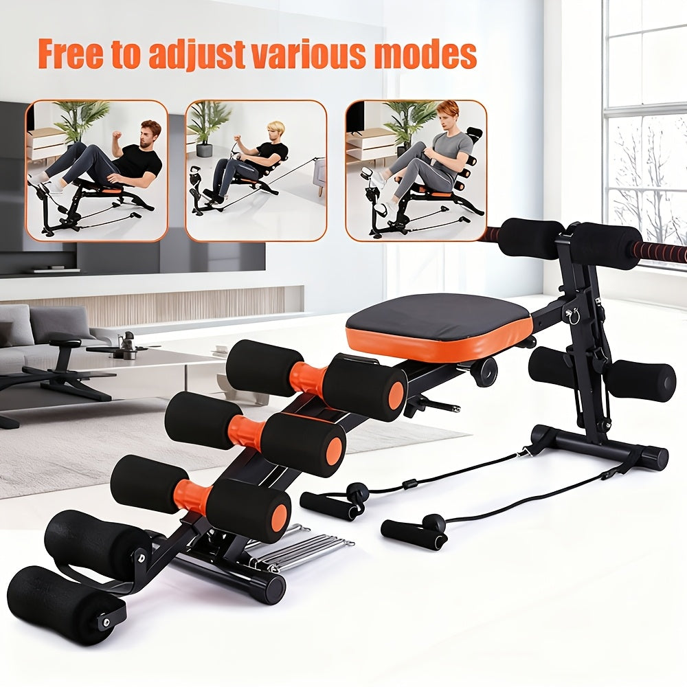 Multi-functional Segmental Fitness, Adjustable Headrest, Exercise Equipment, Abdominal Exercise Adjustable Sit-up, Sit up Exercise Equipment, Home Exercise, Abdominal Trainer, Recliner Exercise Chair, Pedal, Pull Rope