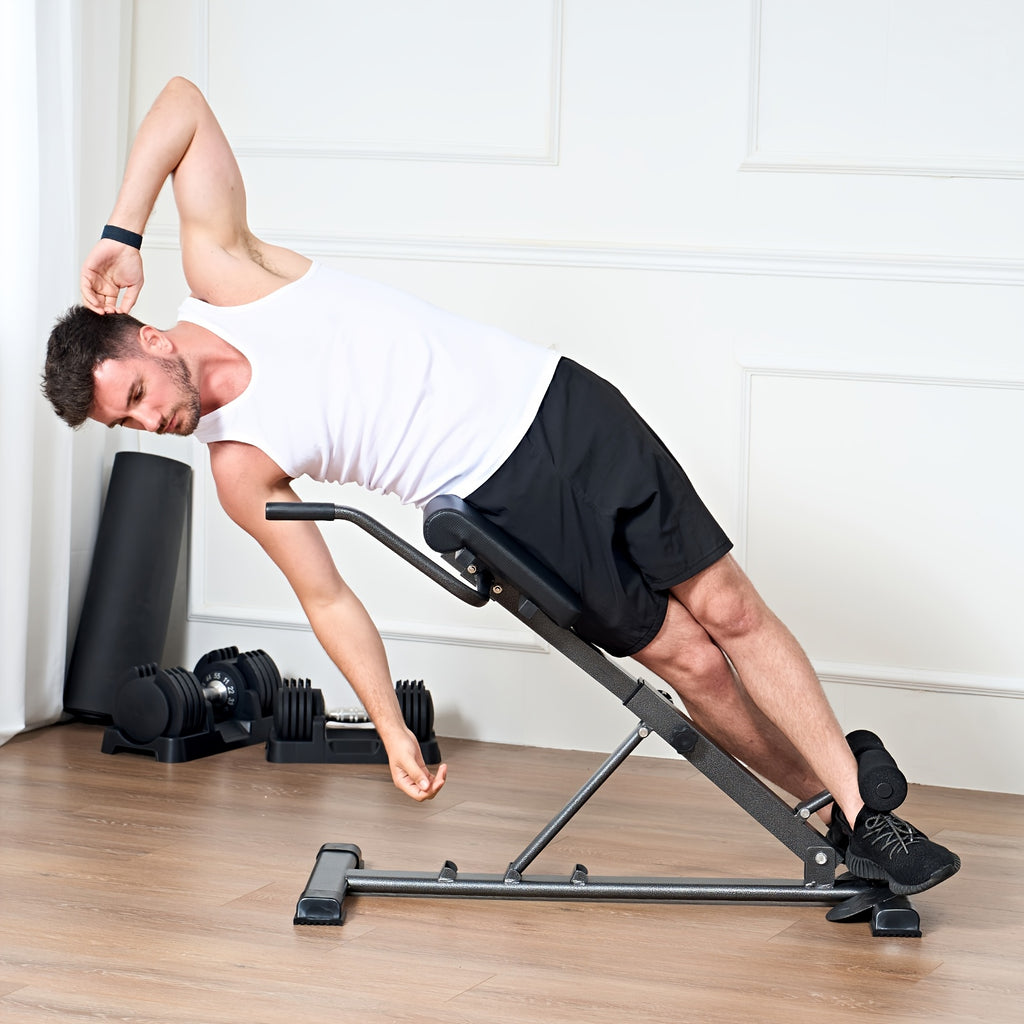 Sogesfurniture Adjustable Roman Chair Back Extension Machine, Hyperextension Bench for Hamstring, Roman Chair Exercise Equipment Back Extension, Foldable Exercise Equipment for Home Gym