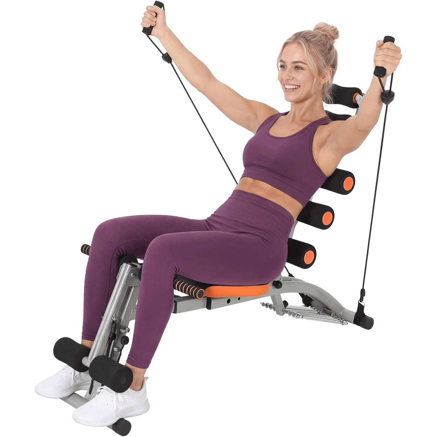 Adjustable Ab Machine, Home Gym Ab Trainer Bench, Multi-Functional Abdominal Trainer, Sit Up Bench, Core Workout Equipment, Exercise Chair for Stomach Exercise And Strength Training, Full Body Workout