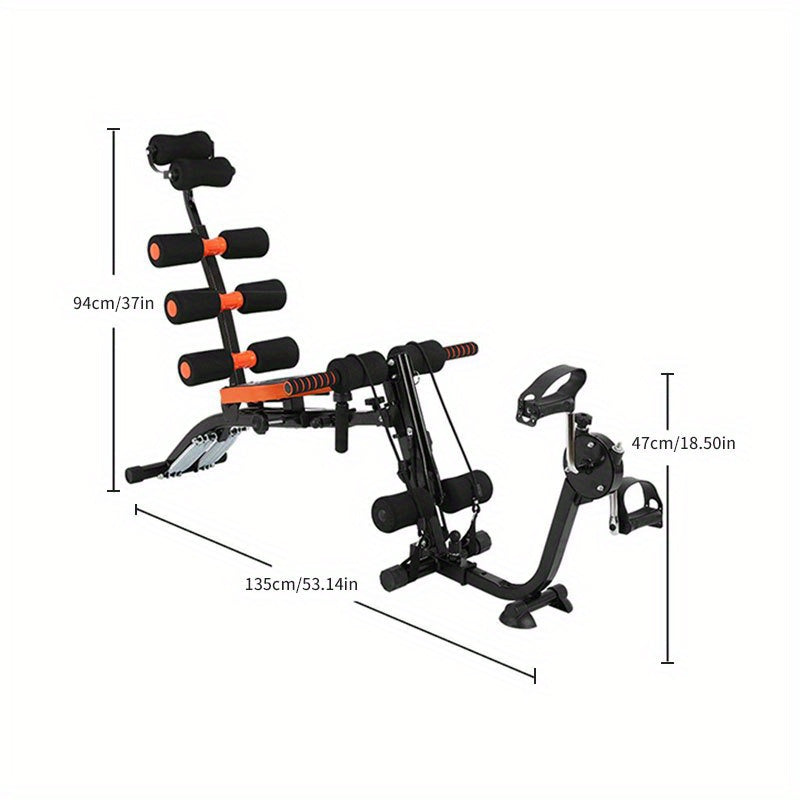 Multi-functional Segmental Fitness, Adjustable Headrest, Exercise Equipment, Abdominal Exercise Adjustable Sit-up, Sit up Exercise Equipment, Home Exercise, Abdominal Trainer, Recliner Exercise Chair, Pedal, Pull Rope