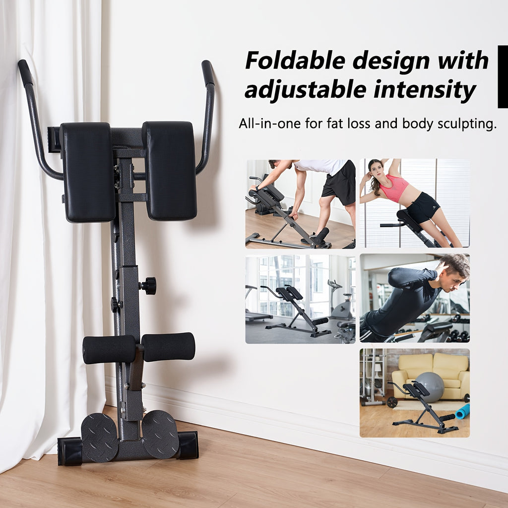Sogesfurniture Adjustable Roman Chair Back Extension Machine, Hyperextension Bench for Hamstring, Roman Chair Exercise Equipment Back Extension, Foldable Exercise Equipment for Home Gym