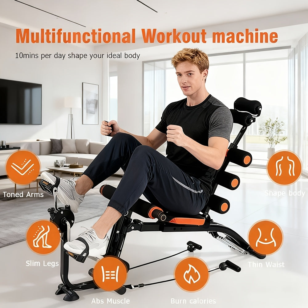 Multi-functional Segmental Fitness, Adjustable Headrest, Exercise Equipment, Abdominal Exercise Adjustable Sit-up, Sit up Exercise Equipment, Home Exercise, Abdominal Trainer, Recliner Exercise Chair, Pedal, Pull Rope