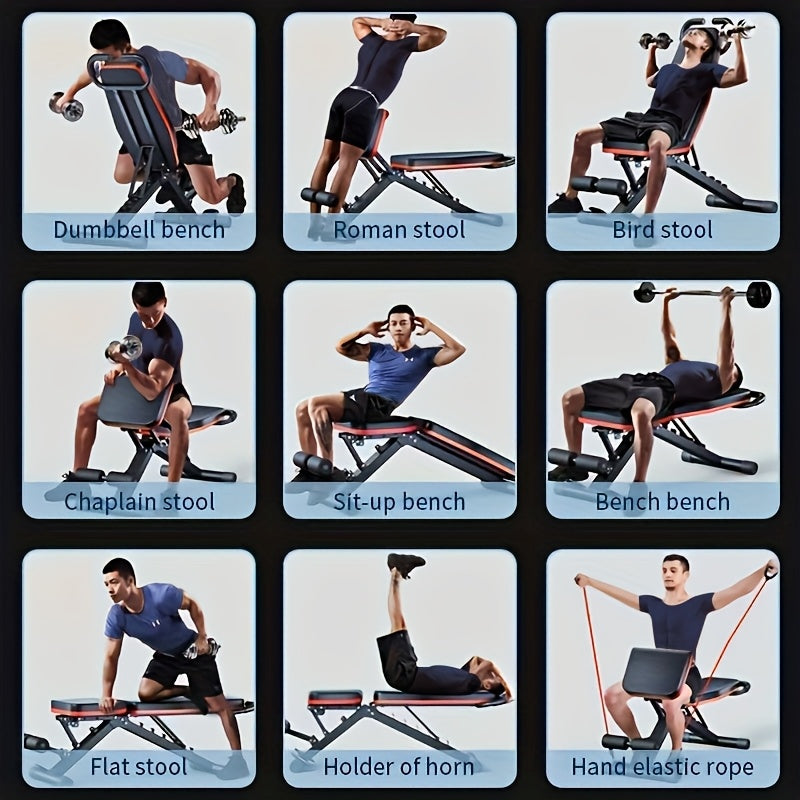 Multi-Functional Dumbbell for Shoulder, Chest, and Abdominal Workouts, Professional Home and Commercial Fitness Bench, Sit-Up Training Chair with 500 lb Weight Capacity!