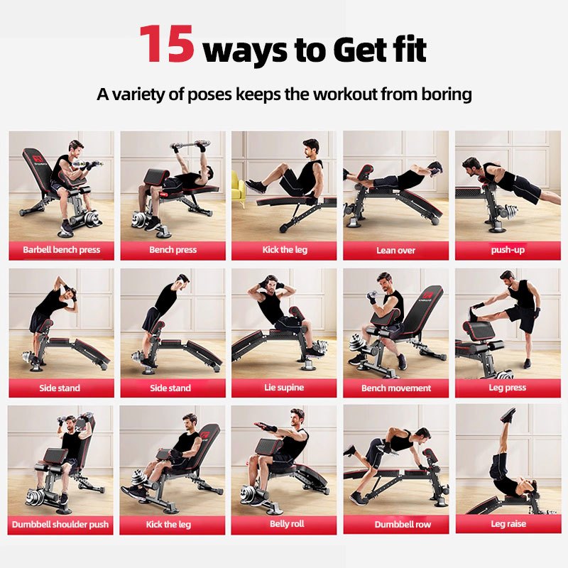 Multi-function Dumbbell Stool, Multi-gear Backrest Adjustment, Abs Press, Adjustable Fitness Chair, Sit-up Aid Fitness Equipment, Home Strength Training Equipment Men, Adjustable Press Chair Foldable Bird Stool